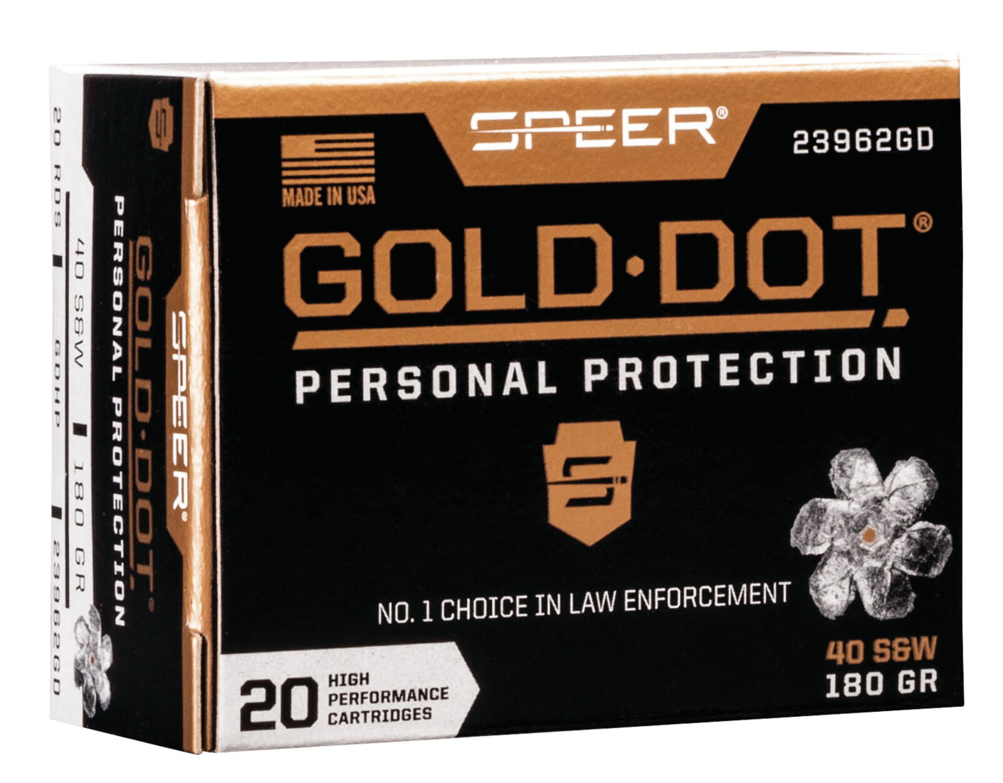 Speer Gold Dot .40 S&W 180 grain Gold Dot Hollow Point Centerfire Pistol Ammunition