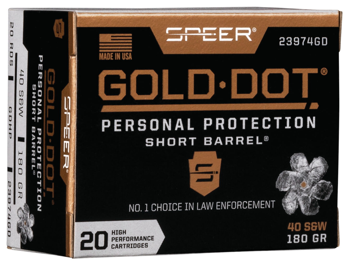 Speer Gold Dot .40 S&W 180 grain Gold Dot Hollow Point Short Barrel Centerfire Pistol Ammunition