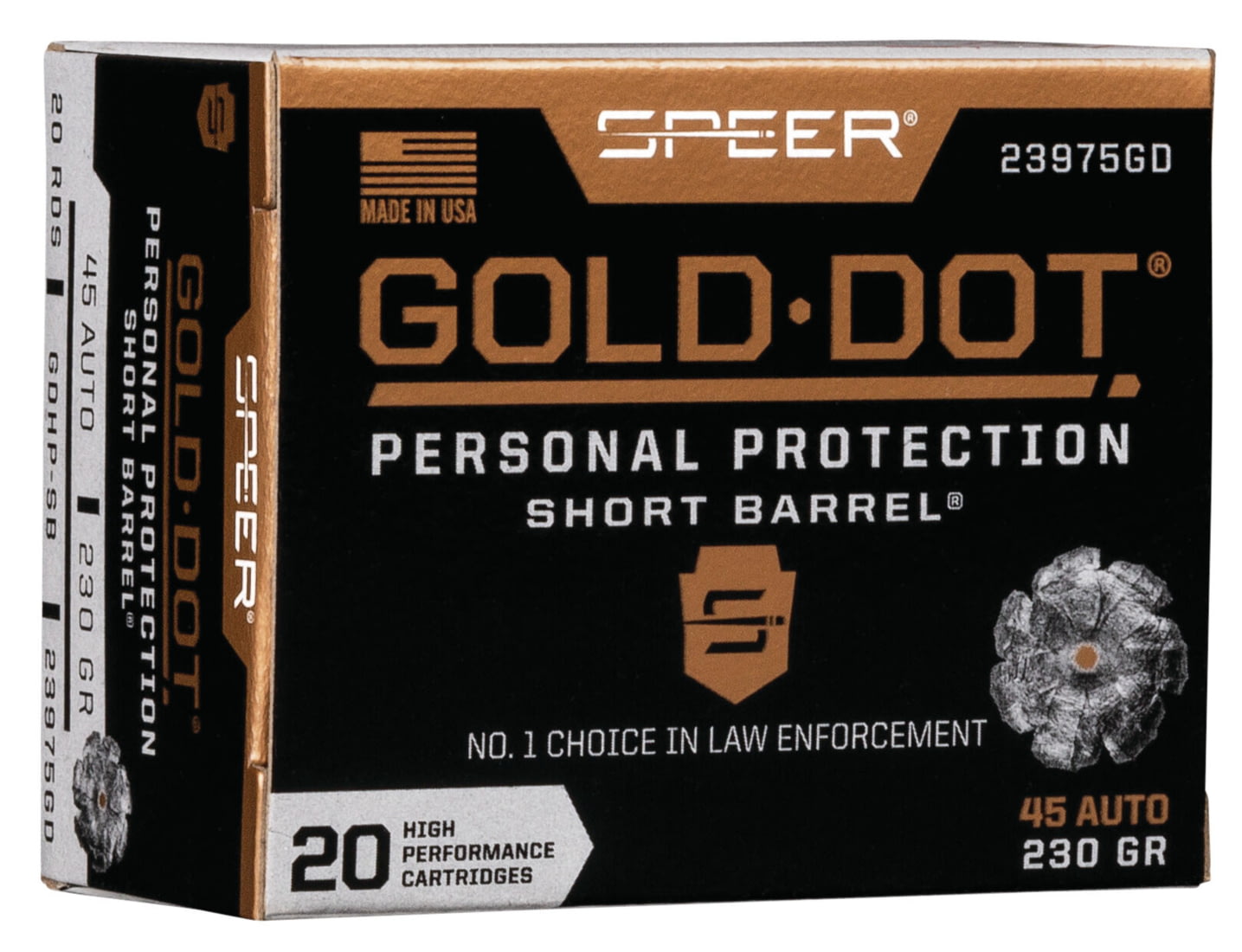 Speer Gold Dot .45 ACP 230 grain Gold Dot Hollow Point Short Barrel Centerfire Pistol Ammunition