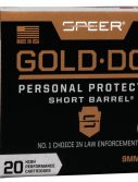 Speer Gold Dot 9mm +P 124 grain Gold Dot Hollow Point Short Barrel Centerfire Pistol Ammunition