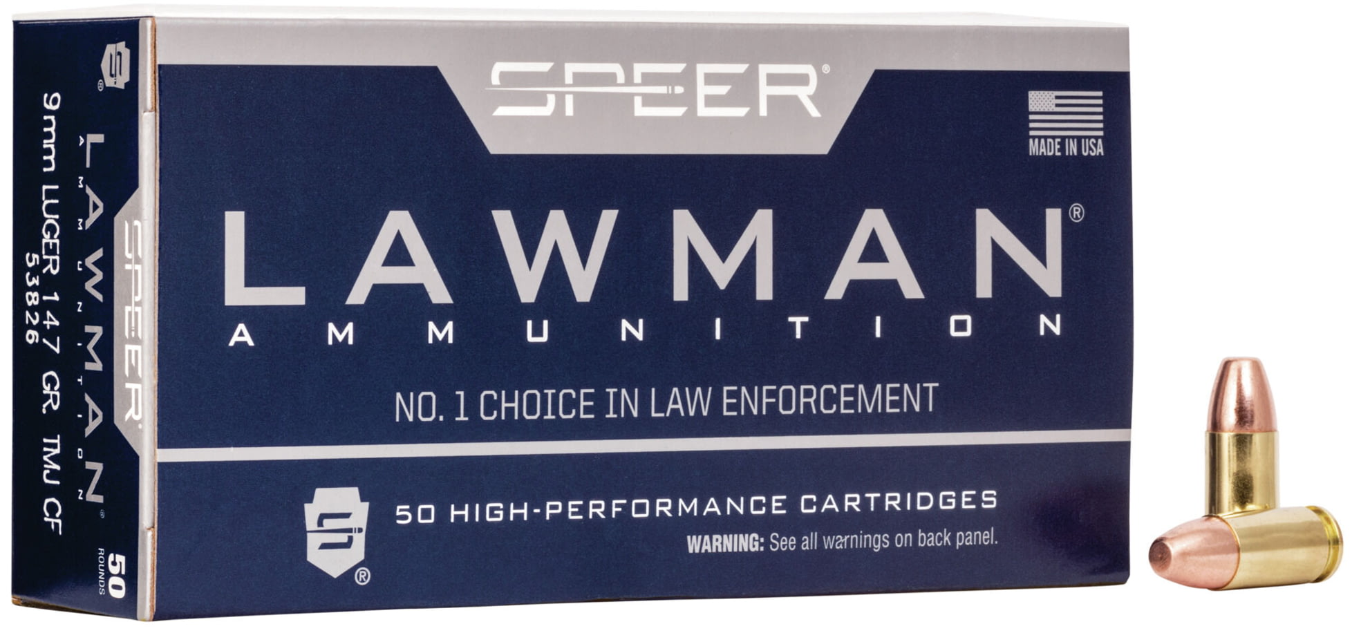 Speer Lawman Handgun CleanFire Training 9mm Luger 147 grain Total Metal Jacket Centerfire Pistol Ammunition