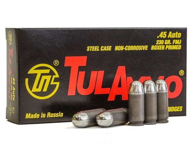 TulAmmo .45 Auto 230 Grain FMJ Steel Ammunition