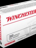 WINCHESTER .38 Special 125 grain Jacketed Flat Point Brass Cased Centerfire Pistol Ammunition