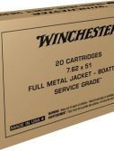 WINCHESTER 7.62x51mm NATO 147 grain Full Metal Jacket Centerfire Rifle Ammunition