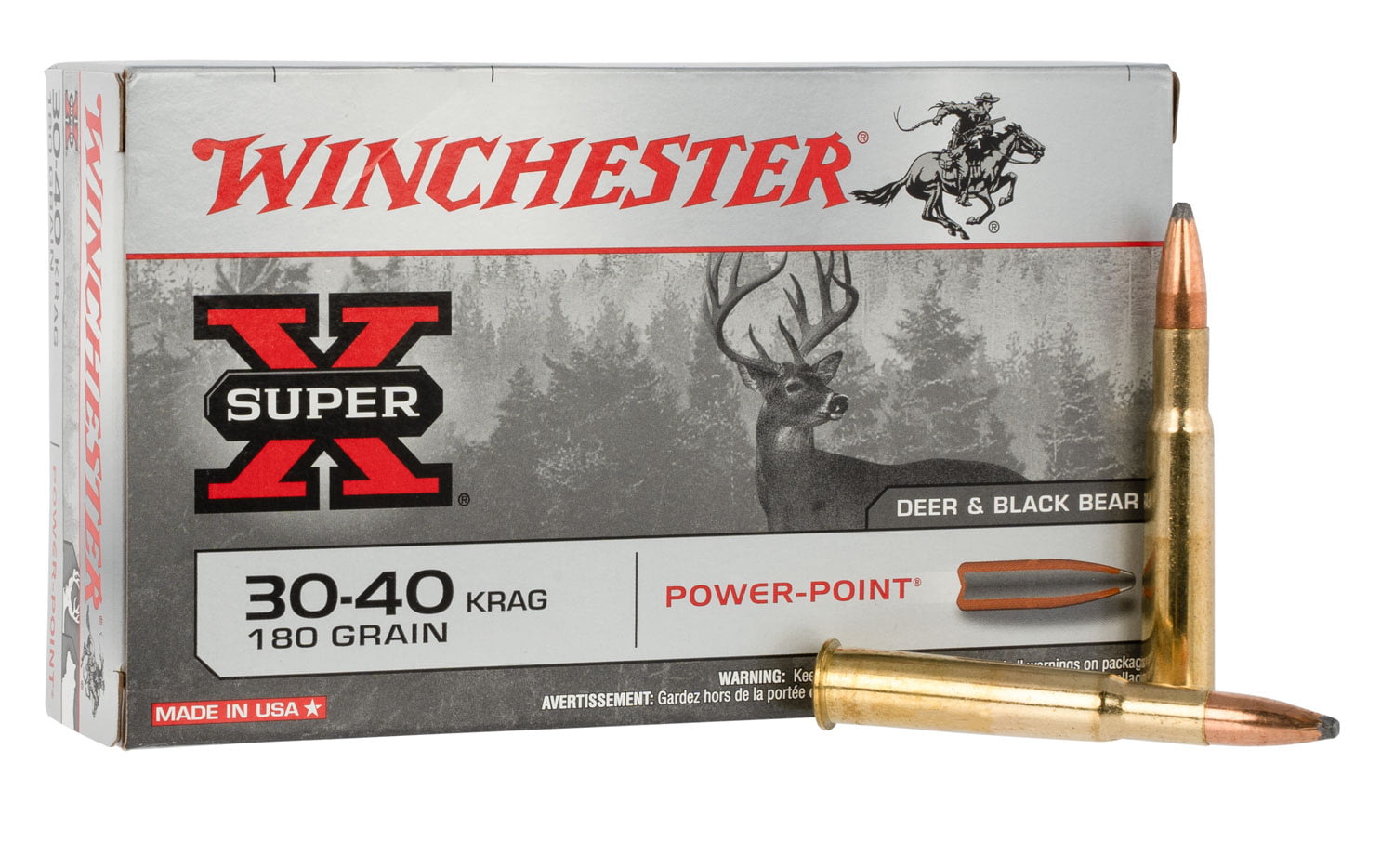 Winchester Ammo X30401 Super X 30-40 Krag 180 Gr Power-Point (PP) 20 Bx/ 10 Cs