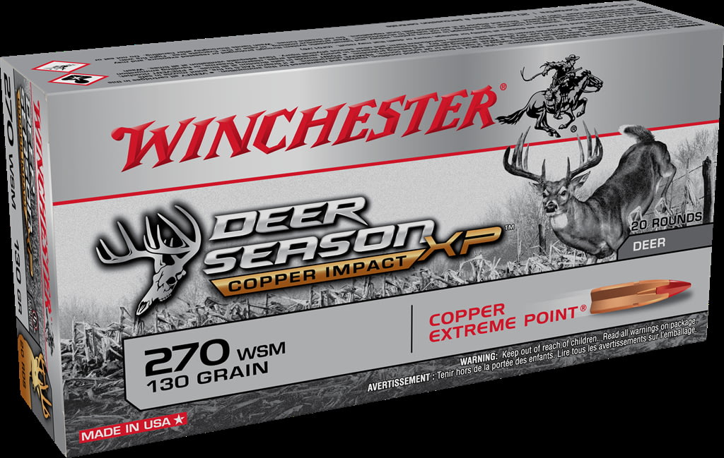Winchester DEER SEASON XP .270 Winchester 130 grain Copper Extreme Point Polymer Tip Centerfire Rifle Ammunition