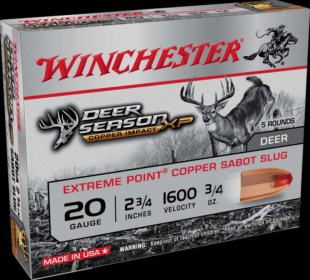 Winchester DEER SEASON XP- COPPER IMPACT 20 Gauge 3/4 oz 2.75" Centerfire Shotgun Slug Ammunition
