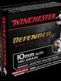 Winchester DEFENDER 10mm Auto 180 grain Bonded Jacketed Hollow Point Centerfire Pistol Ammunition
