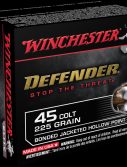 Winchester DEFENDER HANDGUN .45 Colt 225 grain Bonded Jacketed Hollow Point Centerfire Pistol Ammunition