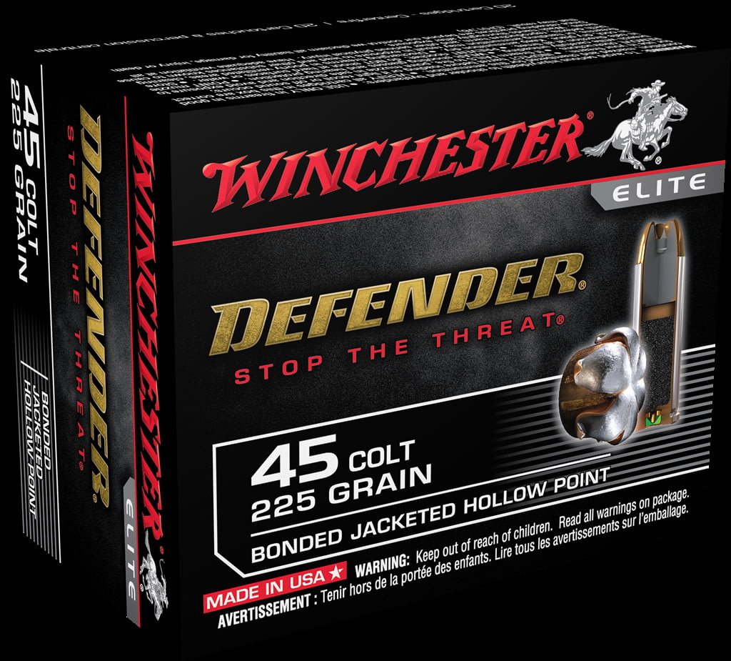 Winchester DEFENDER HANDGUN .45 Colt 225 grain Bonded Jacketed Hollow Point Centerfire Pistol Ammunition