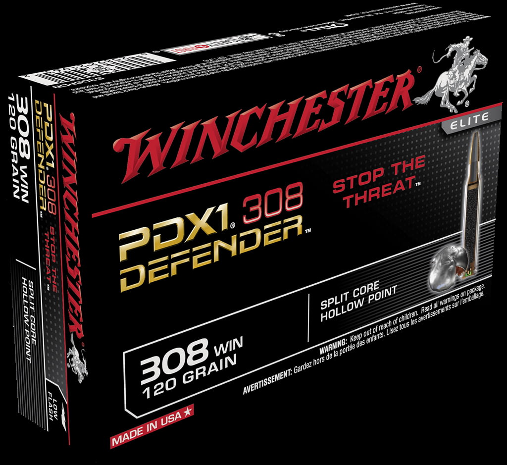 Winchester DEFENDER RIFLE .308 Winchester 120 grain Split Core Hollow Point Centerfire Rifle Ammunition