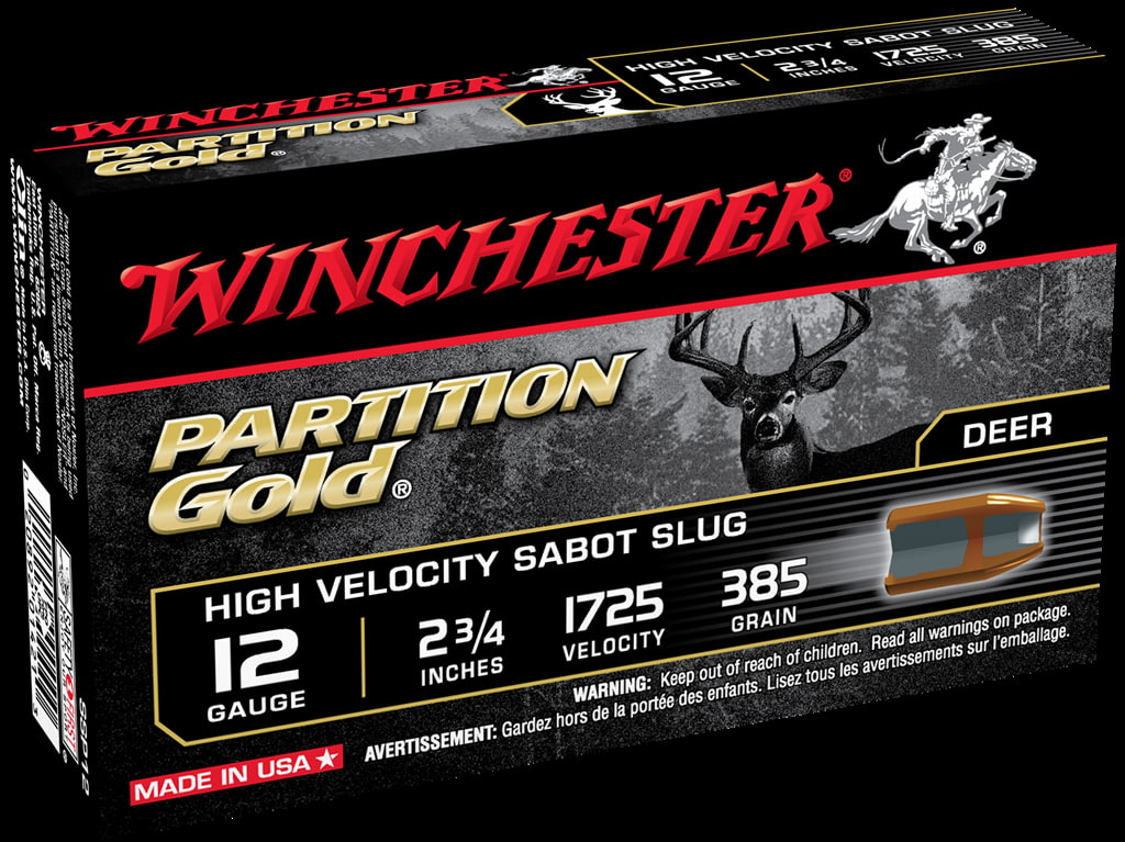 Winchester PARTITION GOLD 12 Gauge 385 grain 2.75" Centerfire Shotgun Slug Ammunition