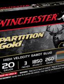 Winchester PARTITION GOLD 20 Gauge 280 grain 3" Centerfire Shotgun Slug Ammunition