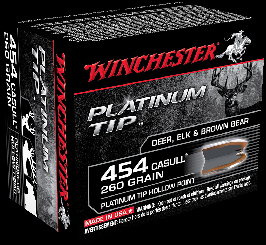 Winchester PLATINUM TIP HOLLOW POINT .454 Casull 260 grain Platinum Tip Hollow Point Centerfire Pistol Ammunition
