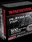 Winchester PLATINUM TIP HOLLOW POINT .500 S&W Magnum 400 grain Platinum Tip Hollow Point Centerfire Pistol Ammunition