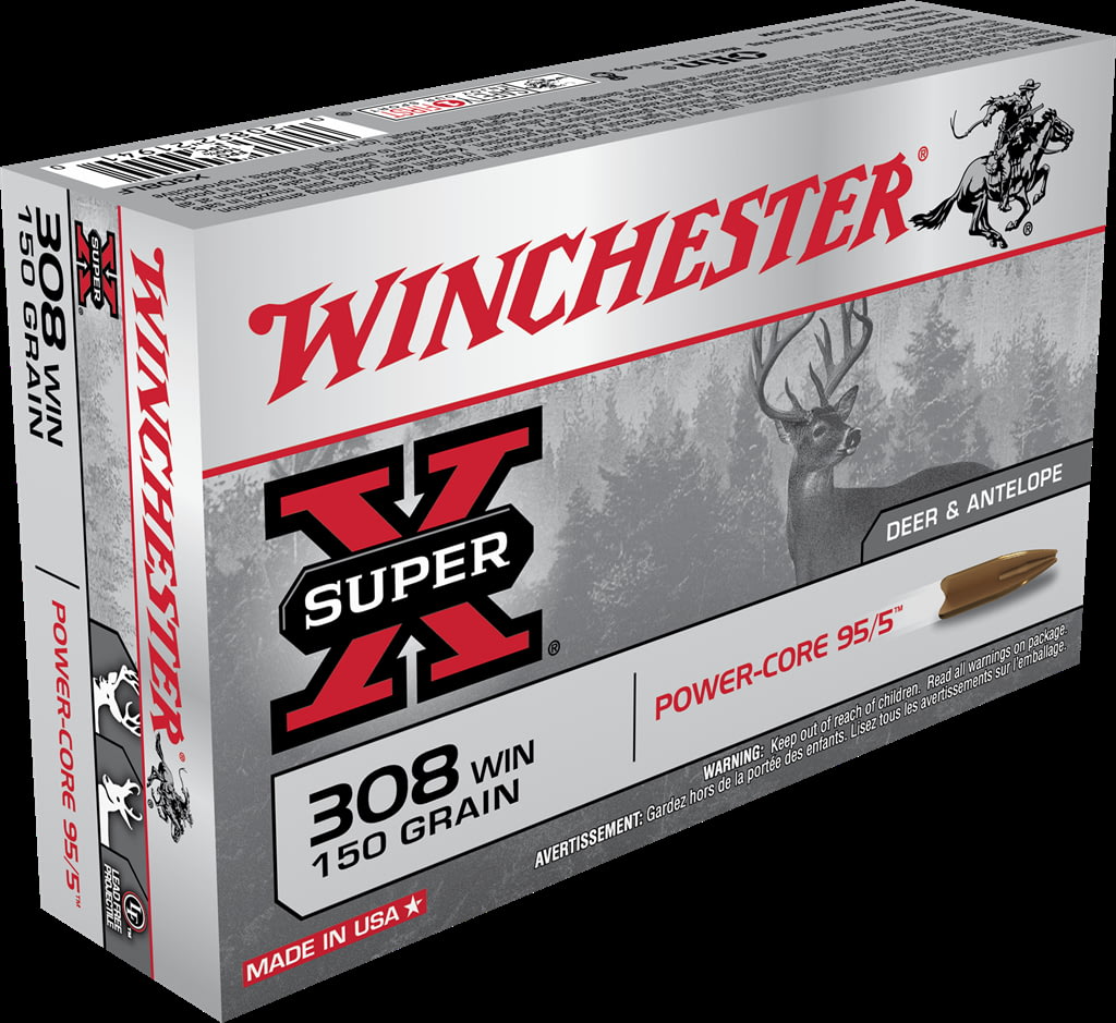 Winchester POWER CORE 95-5 .308 Winchester 150 grain Power-Core 95/5 Protected Hollow Point Centerfire Rifle Ammunition