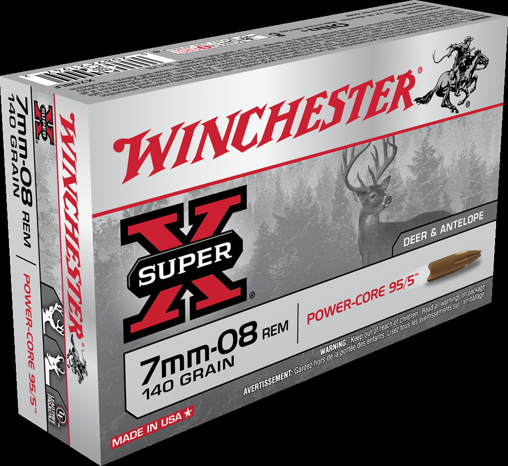 Winchester POWER CORE 95-5 7mm-08 Remington 140 grain Power-Core 95/5 Protected Hollow Point Centerfire Rifle Ammunition