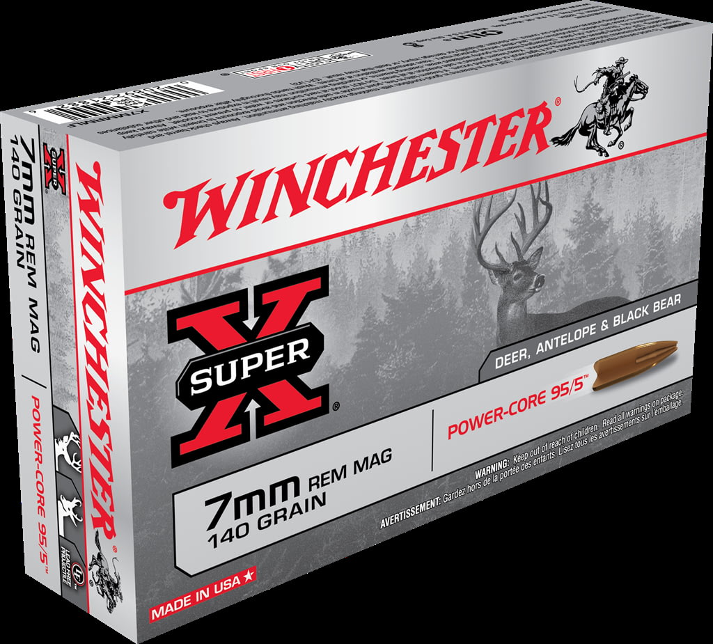 Winchester POWER CORE 95-5 7mm Remington Magnum 140 grain Power-Core 95/5 Protected Hollow Point Centerfire Rifle Ammunition