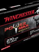 Winchester POWER MAX BONDED .270 Winchester Short Magnum 130 grain Bonded Rapid Expansion Protected Hollow Point Centerfire Rifle Ammunition