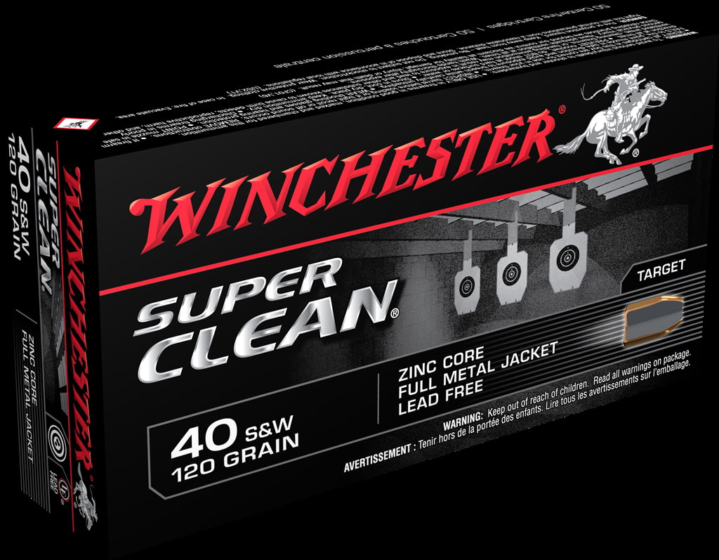 Winchester SUPER CLEAN .40 S&W 120 grain Full Metal Jacket Centerfire Pistol Ammunition