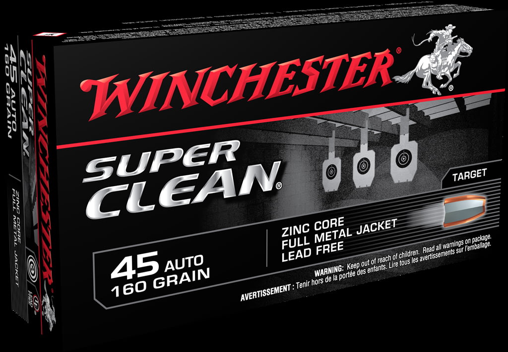 Winchester SUPER CLEAN .45 ACP 160 grain Full Metal Jacket Centerfire Pistol Ammunition