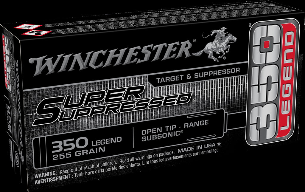 Winchester SUPER SUPPRESSED .350 Legend 255 grain Subsonic Open Tip Range Centerfire Rifle Ammunition