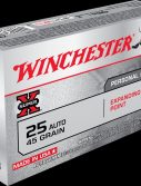 Winchester SUPER-X HANDGUN .25 ACP 45 grain Expanding Point Brass Cased Centerfire Pistol Ammunition