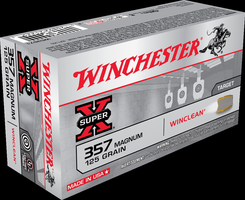 Winchester SUPER-X HANDGUN .357 Magnum 125 grain WinClean Enclosed Base Brass Cased Centerfire Pistol Ammunition