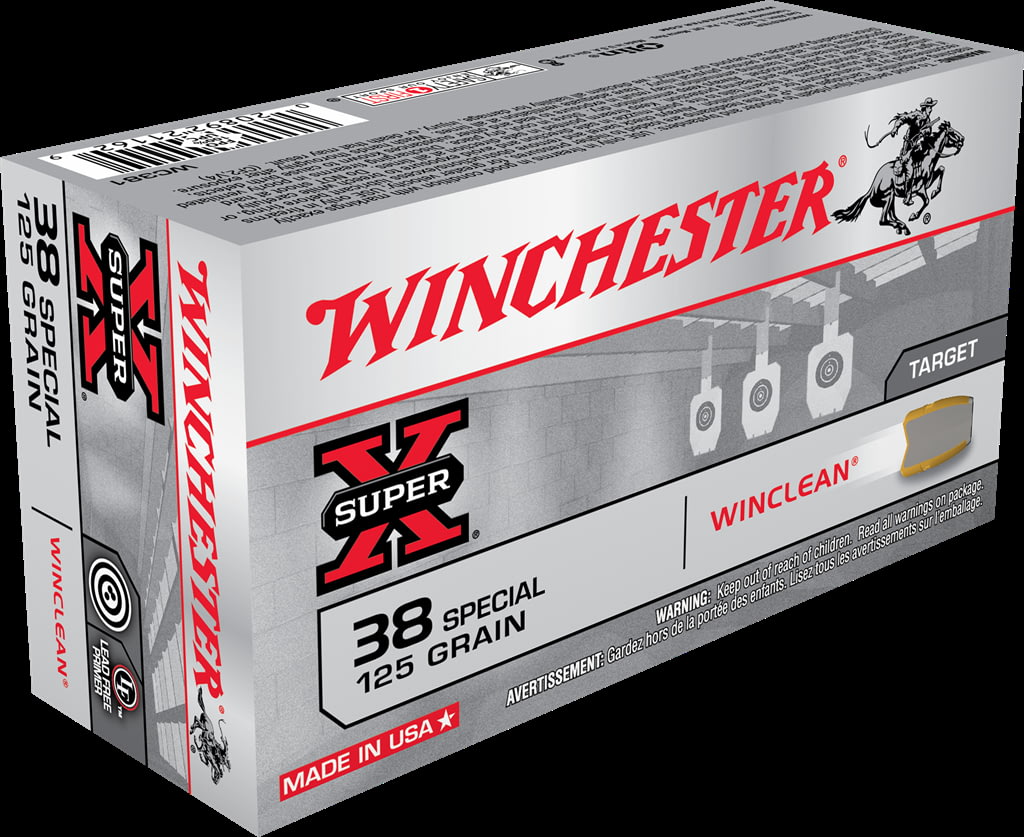 Winchester SUPER-X HANDGUN .38 Special 125 grain WinClean Enclosed Base Centerfire Pistol Ammunition