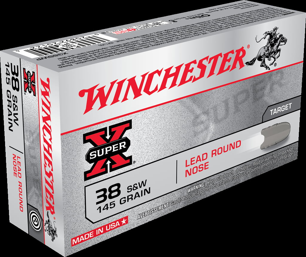 Winchester SUPER-X HANDGUN .38 Special 145 grain Lead Round Nose Brass Cased Centerfire Pistol Ammunition