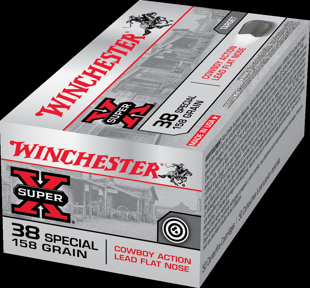 Winchester Super X Handgun 38 Special 158 Grain Lead Flat Nose Centerfire Pistol Ammunition 