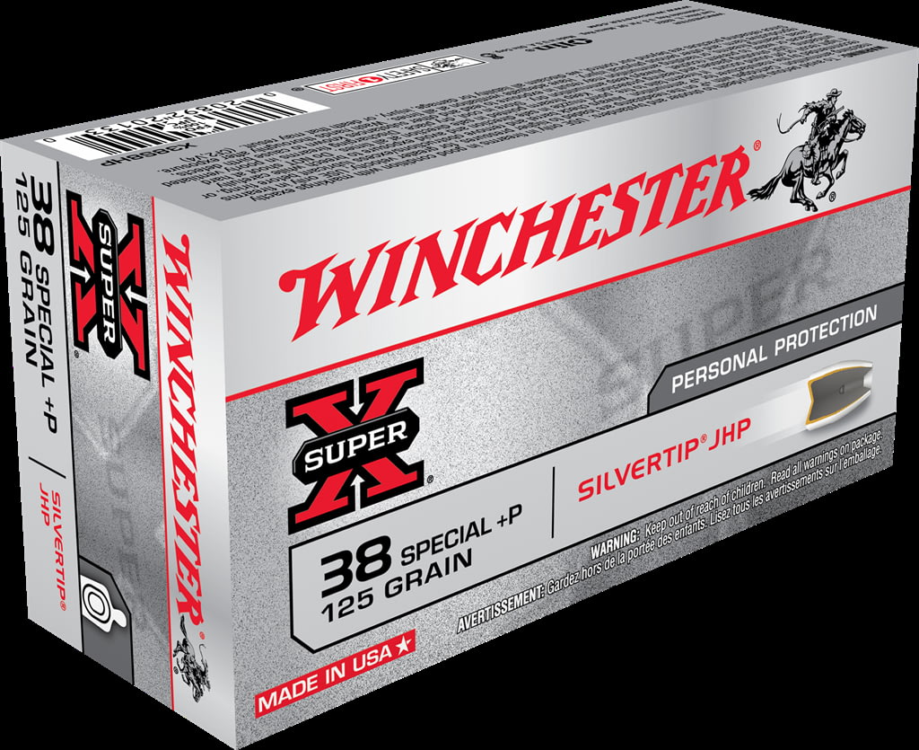 Winchester SUPER-X HANDGUN .38 Special +P 125 grain Silvertip Jacketed Hollow Point Centerfire Pistol Ammunition