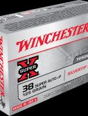 Winchester SUPER-X HANDGUN .38 Super +P 125 grain Silvertip Jacketed Hollow Point Brass Cased Centerfire Pistol Ammunition