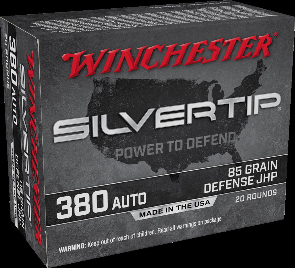 Winchester SUPER-X HANDGUN .380 ACP 85 grain Silvertip Jacketed Hollow Point Centerfire Pistol Ammunition