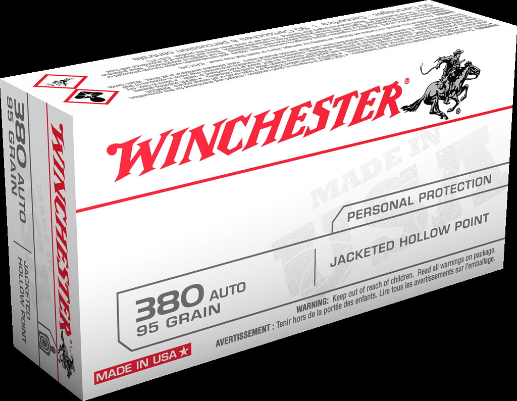 Winchester SUPER-X HANDGUN .380 ACP 95 grain Jacketed Hollow Point Centerfire Pistol Ammunition