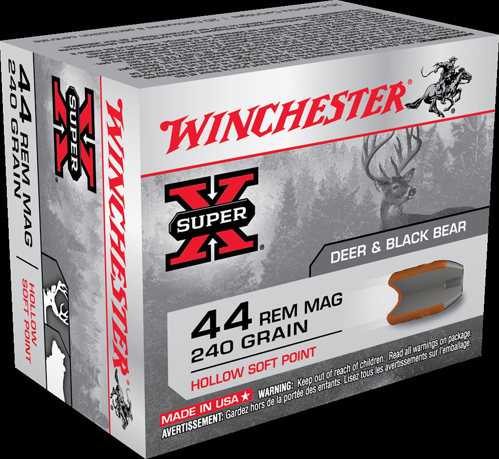 Winchester SUPER-X HANDGUN .44 Magnum 240 grain Hollow Soft Point Centerfire Pistol Ammunition