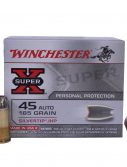 Winchester SUPER-X HANDGUN .45 ACP 185 grain Silvertip Jacketed Hollow Point Brass Cased Centerfire Pistol Ammunition