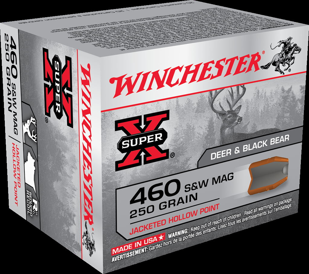 Winchester SUPER-X HANDGUN .460 S&W 250 grain Jacketed Hollow Point Centerfire Pistol Ammunition