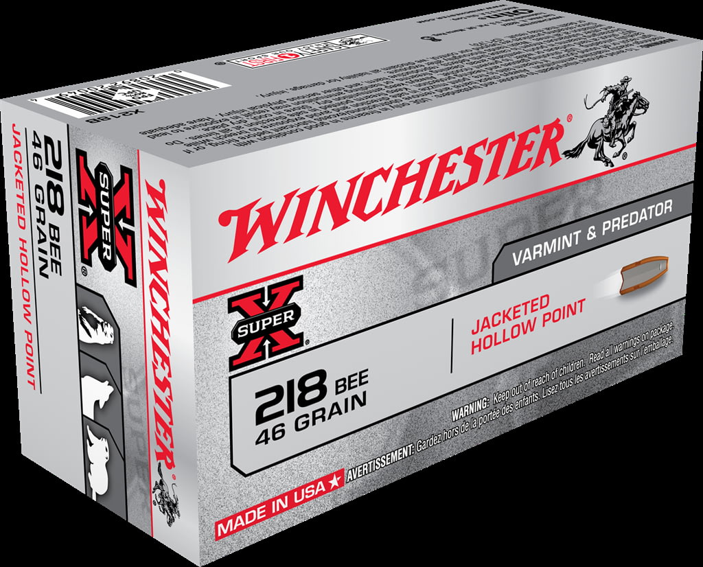 Winchester SUPER-X RIFLE .218 Bee 46 grain Jacketed Hollow Point Centerfire Rifle Ammunition