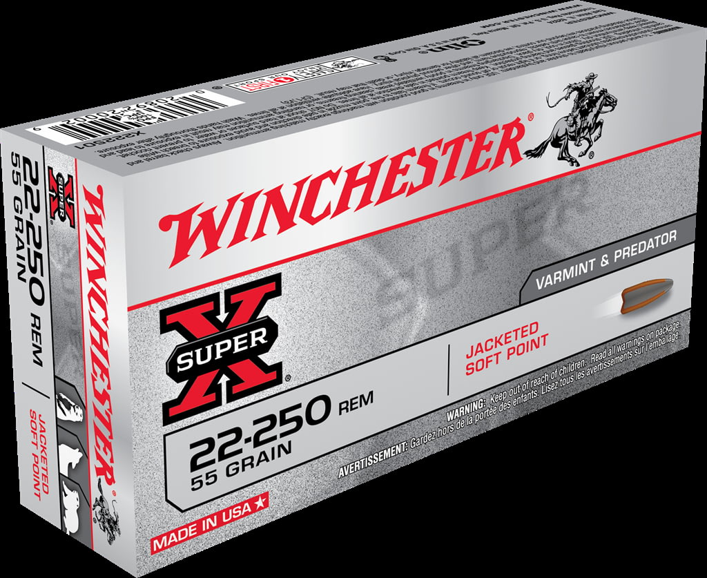 Winchester SUPER-X RIFLE .22-250 Remington 55 grain Jacketed Soft Point Centerfire Rifle Ammunition
