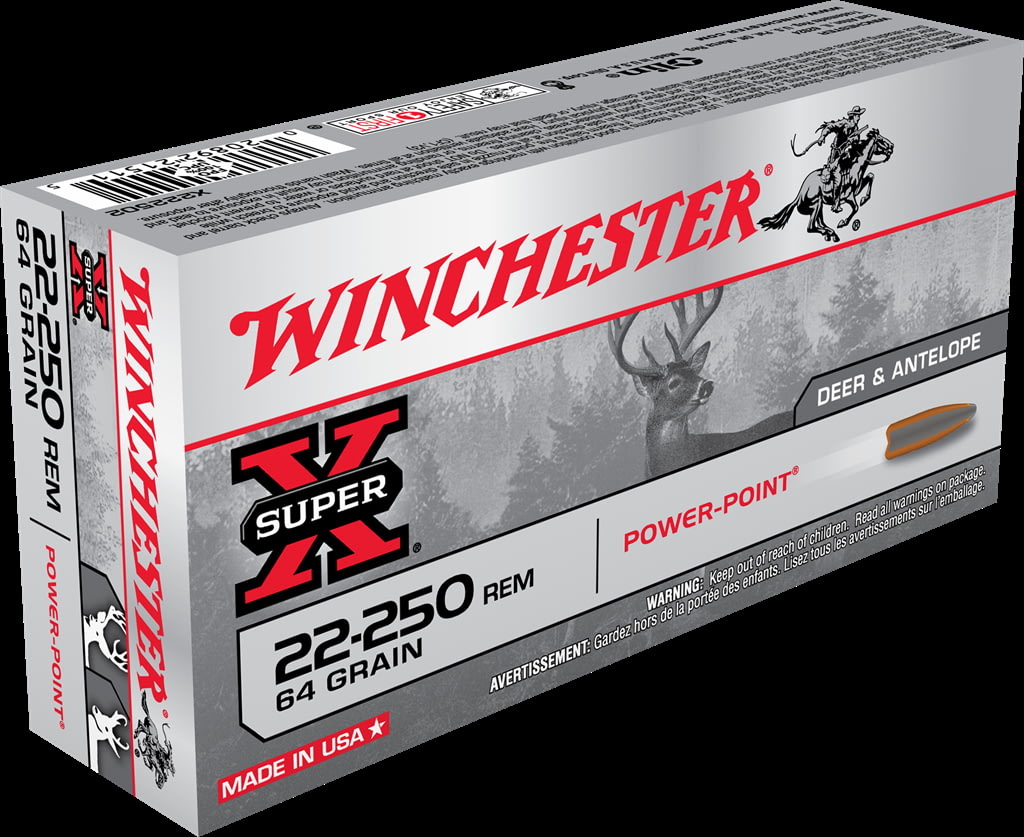 Winchester SUPER-X RIFLE .22-250 Remington 64 grain Power-Point Centerfire Rifle Ammunition
