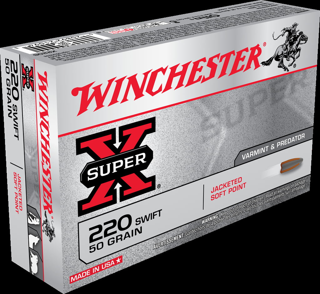 Winchester SUPER-X RIFLE .220 Swift 50 grain Jacketed Soft Point Centerfire Rifle Ammunition