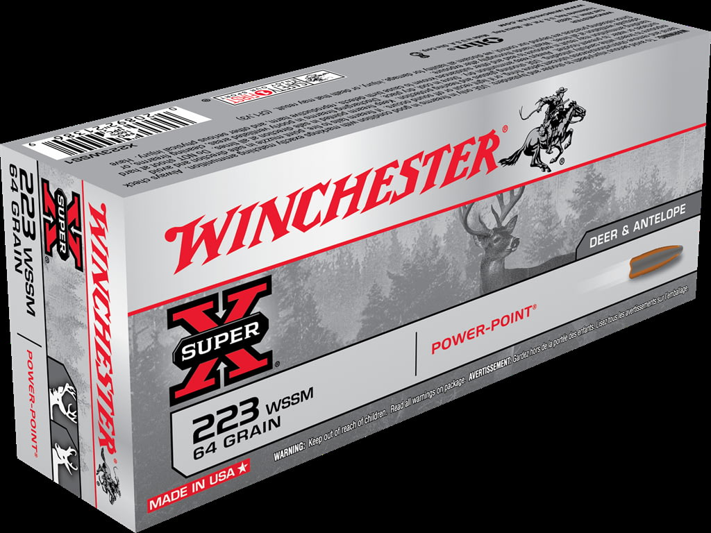Winchester SUPER-X RIFLE .223 Winchester Super Short Magnum 64 grain Power-Point Brass Cased Centerfire Rifle Ammunition