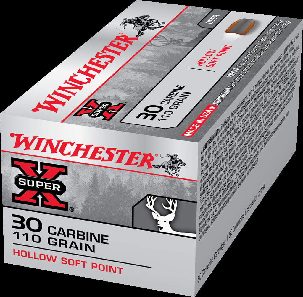 Winchester Super X Rifle 30 Carbine 110 Grain Hollow Soft Point Centerfire Rifle Ammunition 1552