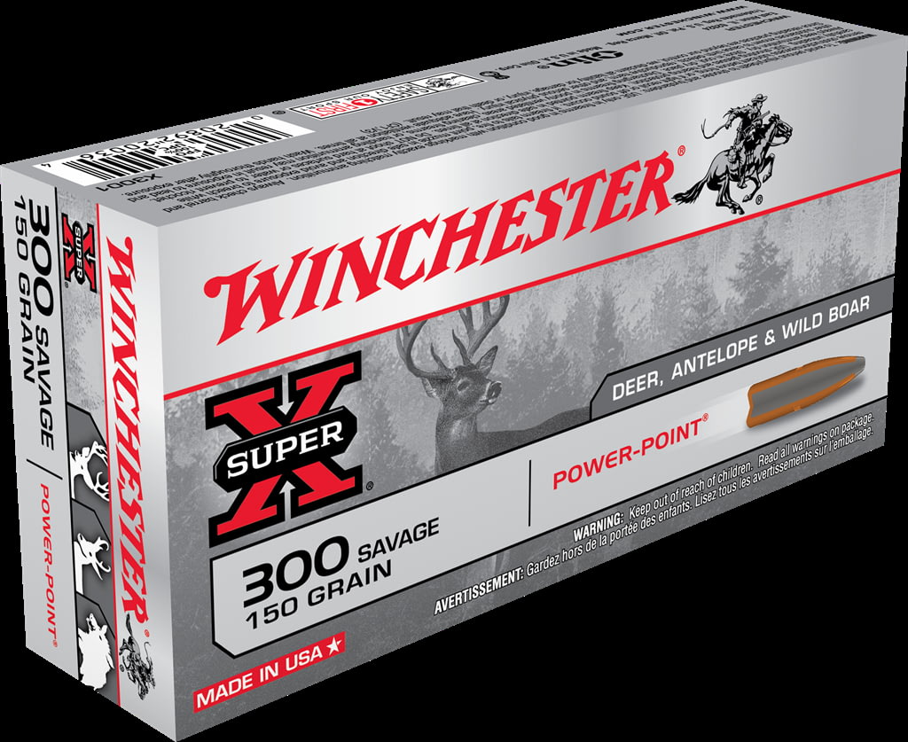 Winchester SUPER-X RIFLE .300 Savage 150 grain Power-Point Centerfire Rifle Ammunition