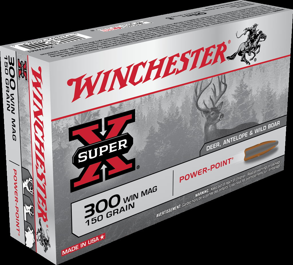 Winchester SUPER-X RIFLE .300 Winchester Magnum 150 grain Power-Point Brass Cased Centerfire Rifle Ammunition