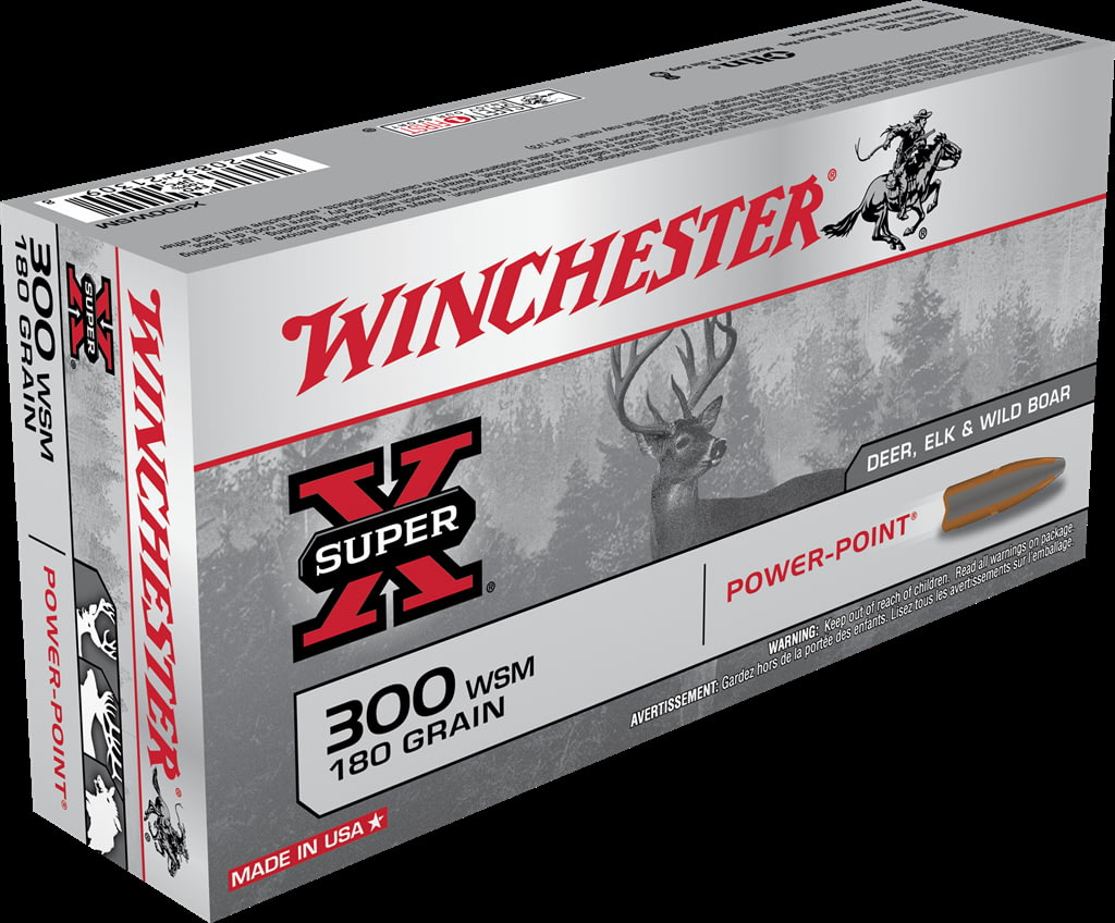 Winchester SUPER-X RIFLE .300 Winchester Short Magnum 180 grain Power-Point Brass Cased Centerfire Rifle Ammunition
