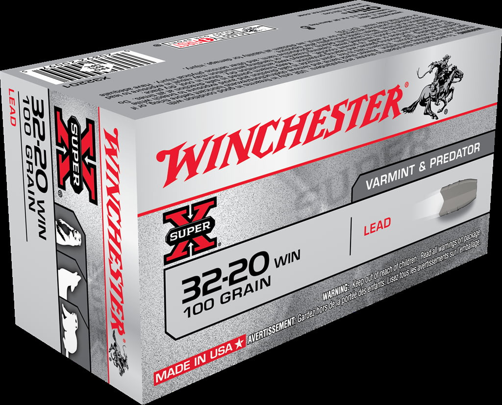 Winchester SUPER-X RIFLE .32-20 Winchester 100 grain Lead Flat Nose Brass Cased Centerfire Rifle Ammunition