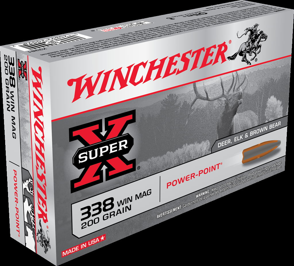 Winchester SUPER-X RIFLE .338 Winchester Magnum 200 grain Power-Point Centerfire Rifle Ammunition