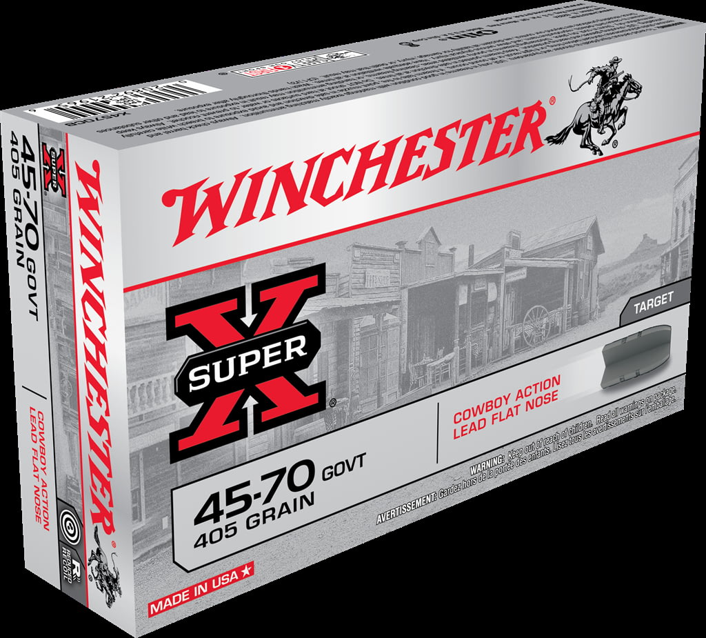 Winchester SUPER-X RIFLE .45-70 Government 405 grain Cowboy Action Lead Flat Nose Centerfire Rifle Ammunition